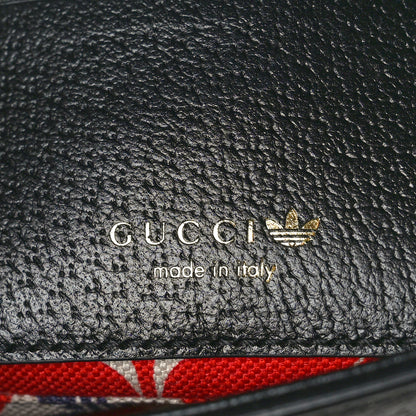 Gucci X ADIDAS Textured Dollar Calfskin Messenger Bag Black Off White 6 of 10