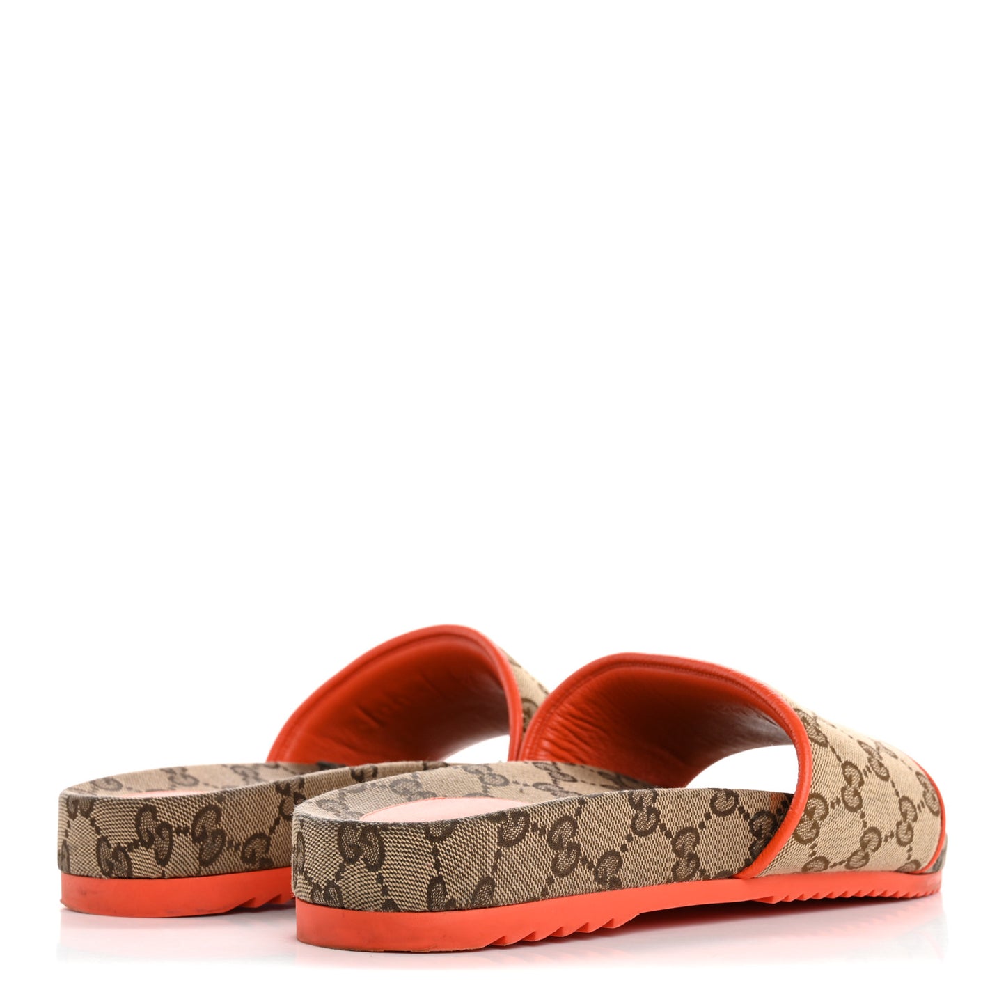 x NORTH FACE Canvas GG Monogram Womens Slide Sandals 40 Beige Mystic White Deep Orange