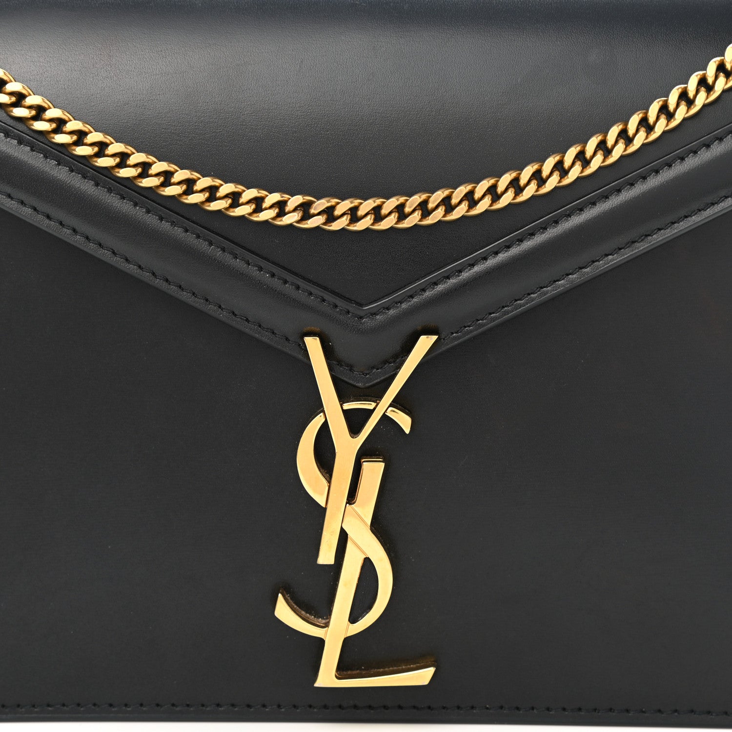 Saint Laurent Smooth Calfskin Monogram Cassandra Clasp Bag Black 8 of 10