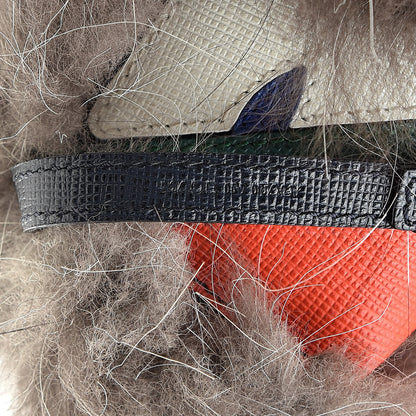 Fendi Silver Fox Fur Vitello Elite Monster Bag Bug Cube Charm Multicolor 3 of 5