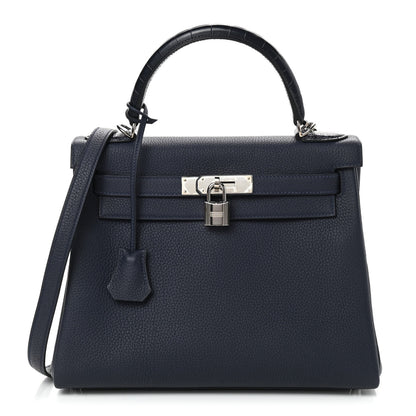 Hermes Togo Matte Alligator Kelly Retourne Touch 28 Bleu Nuit Bleu Marine 1 of 9