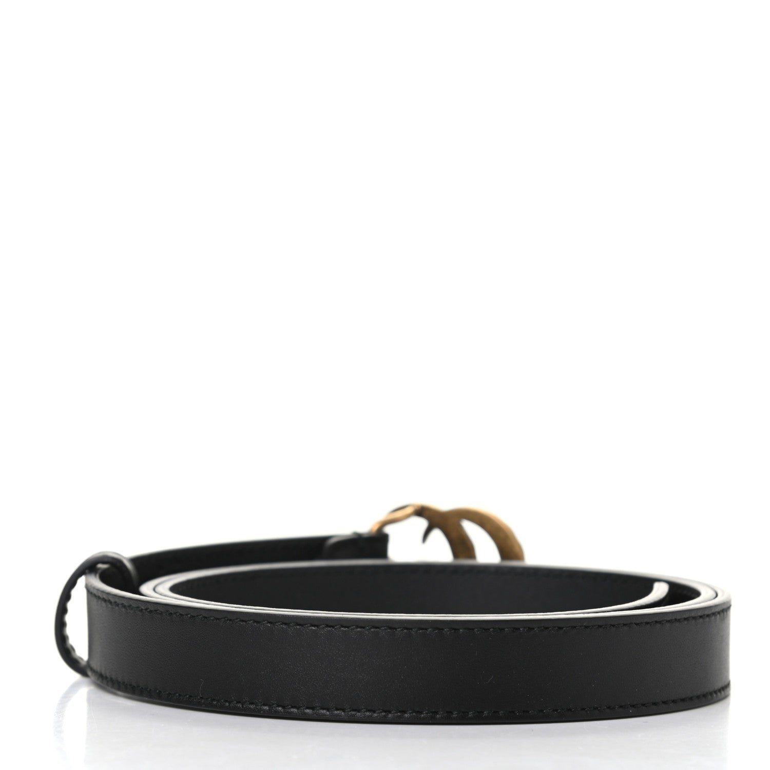 Gucci Calfskin Pearl Double G 20mm Belt 90 36 Black Cream 2 of 5
