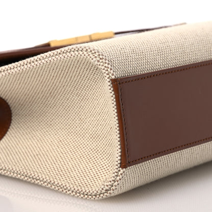 Saint Laurent Canvas Calfskin Manhattan Shoulder Bag Natural Brick 10 of 12