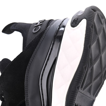 Chanel Fabric Calfskin Suede CC Sneakers 39.5 Black 12 of 20