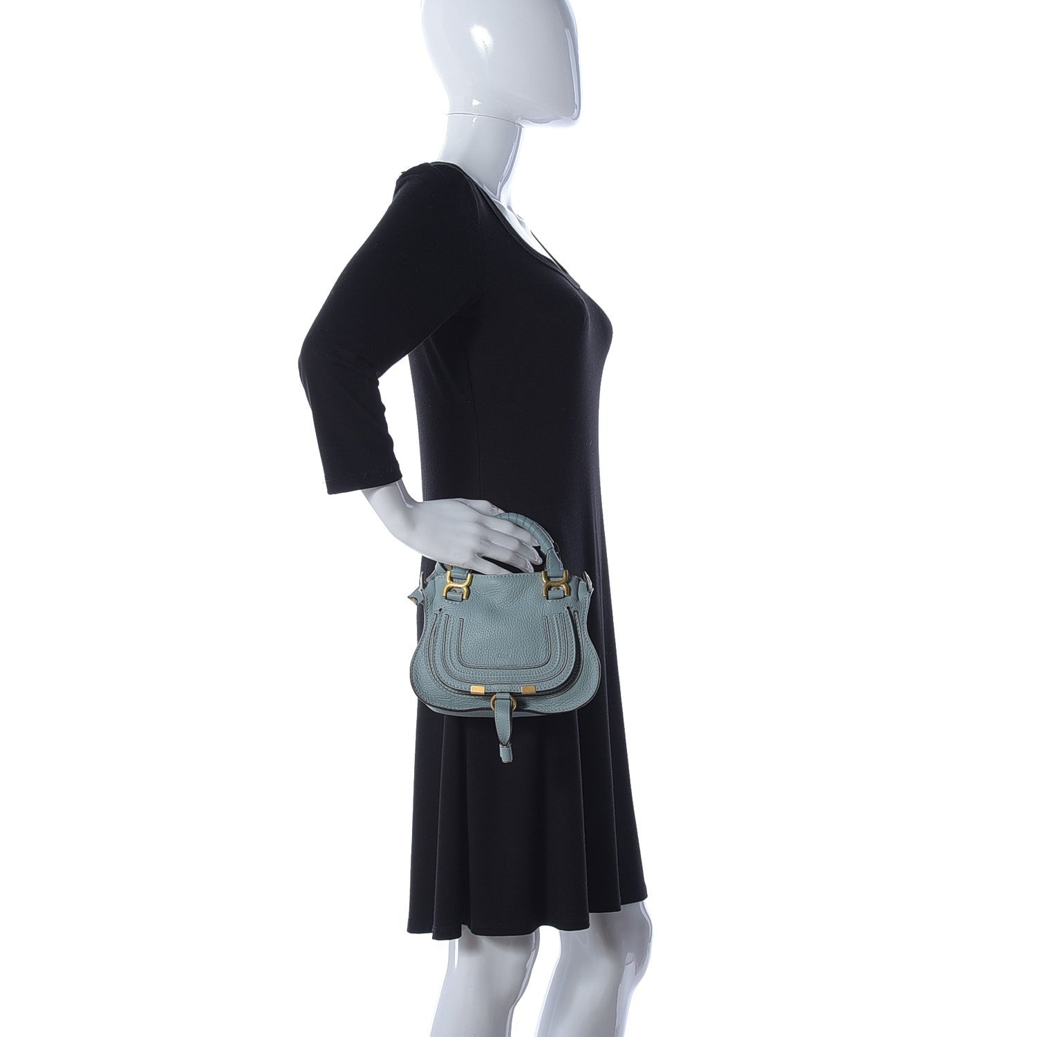 Chloe Calfskin Mini Marcie Satchel Mint Blue 3 of 11