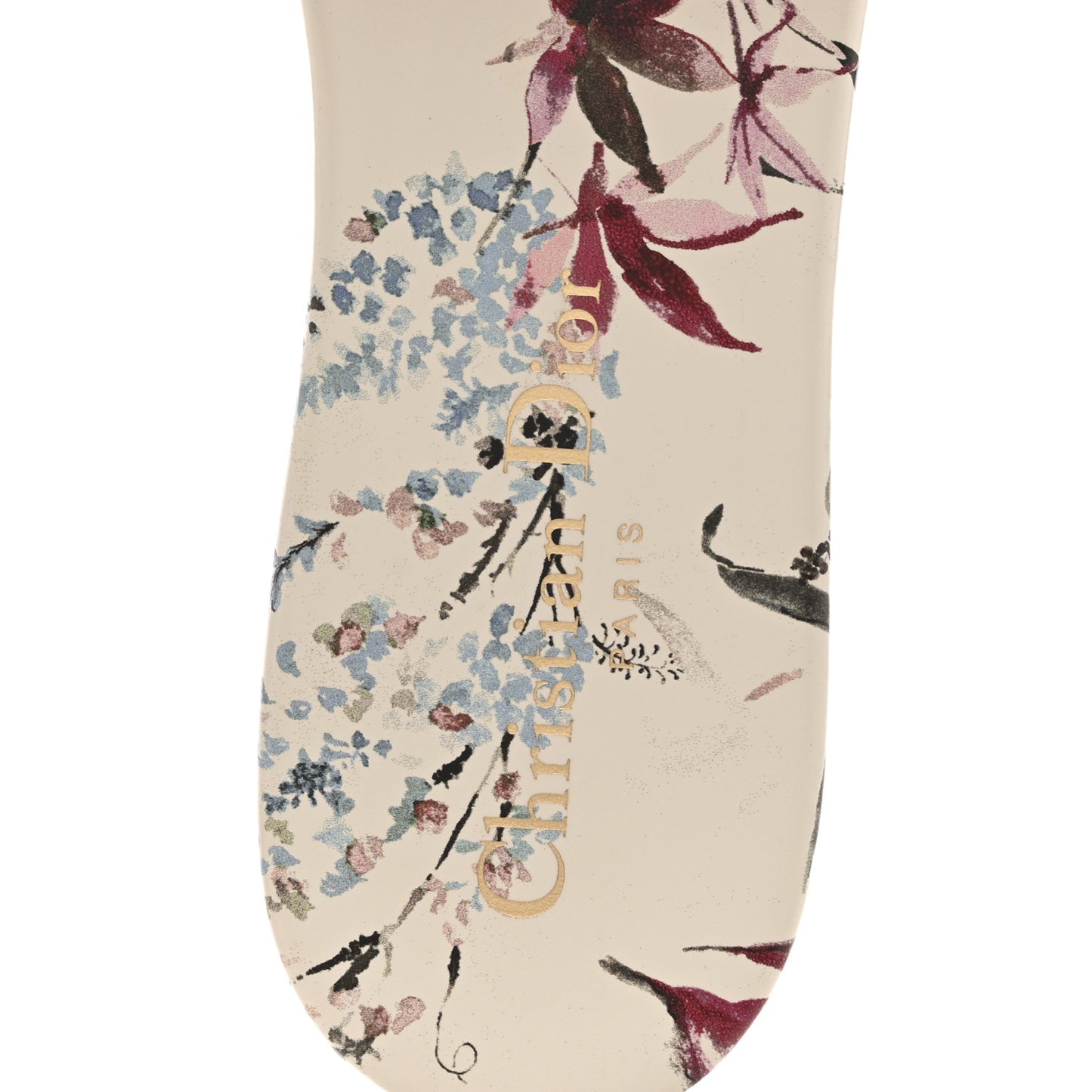 Canvas Millefiori Embroidered Dway Flat Slide Sandals 37 Nude White