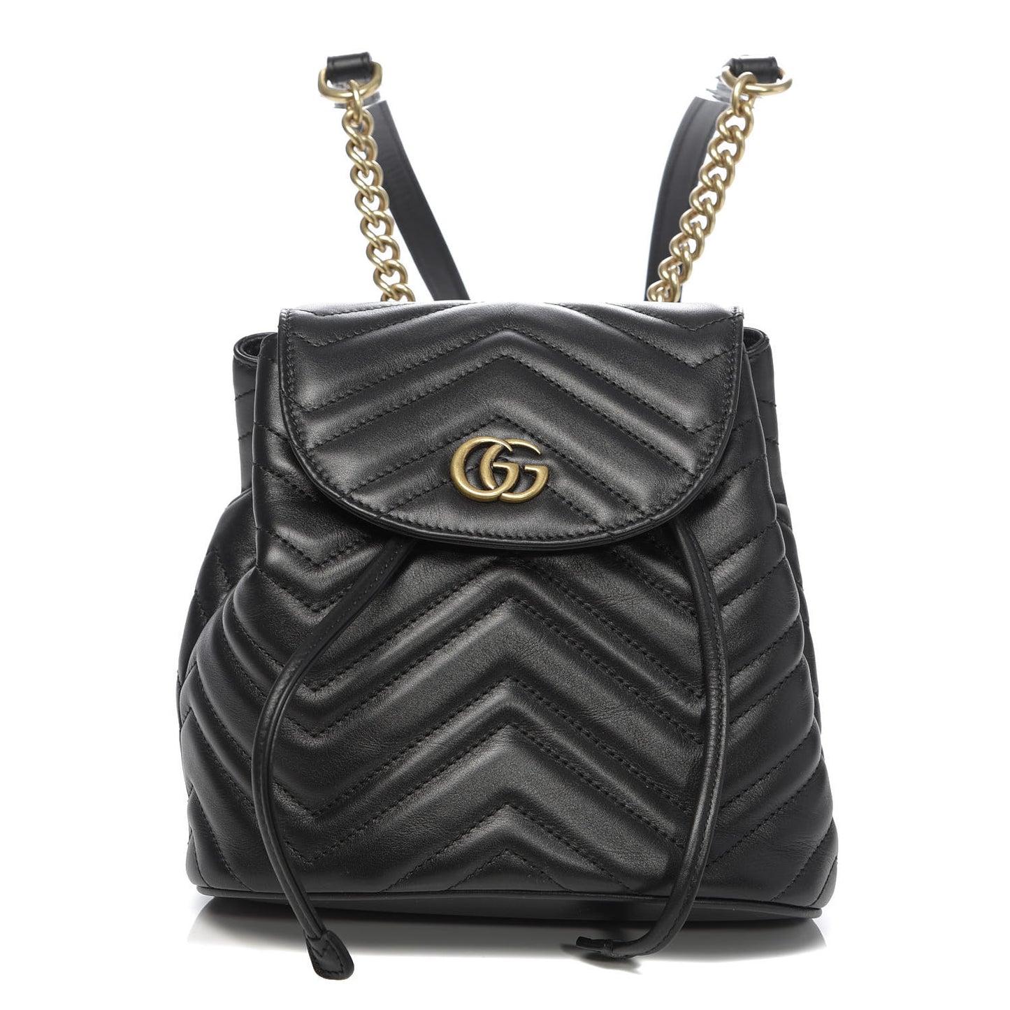 Calfskin Matelasse GG Marmont Flap Backpack Black