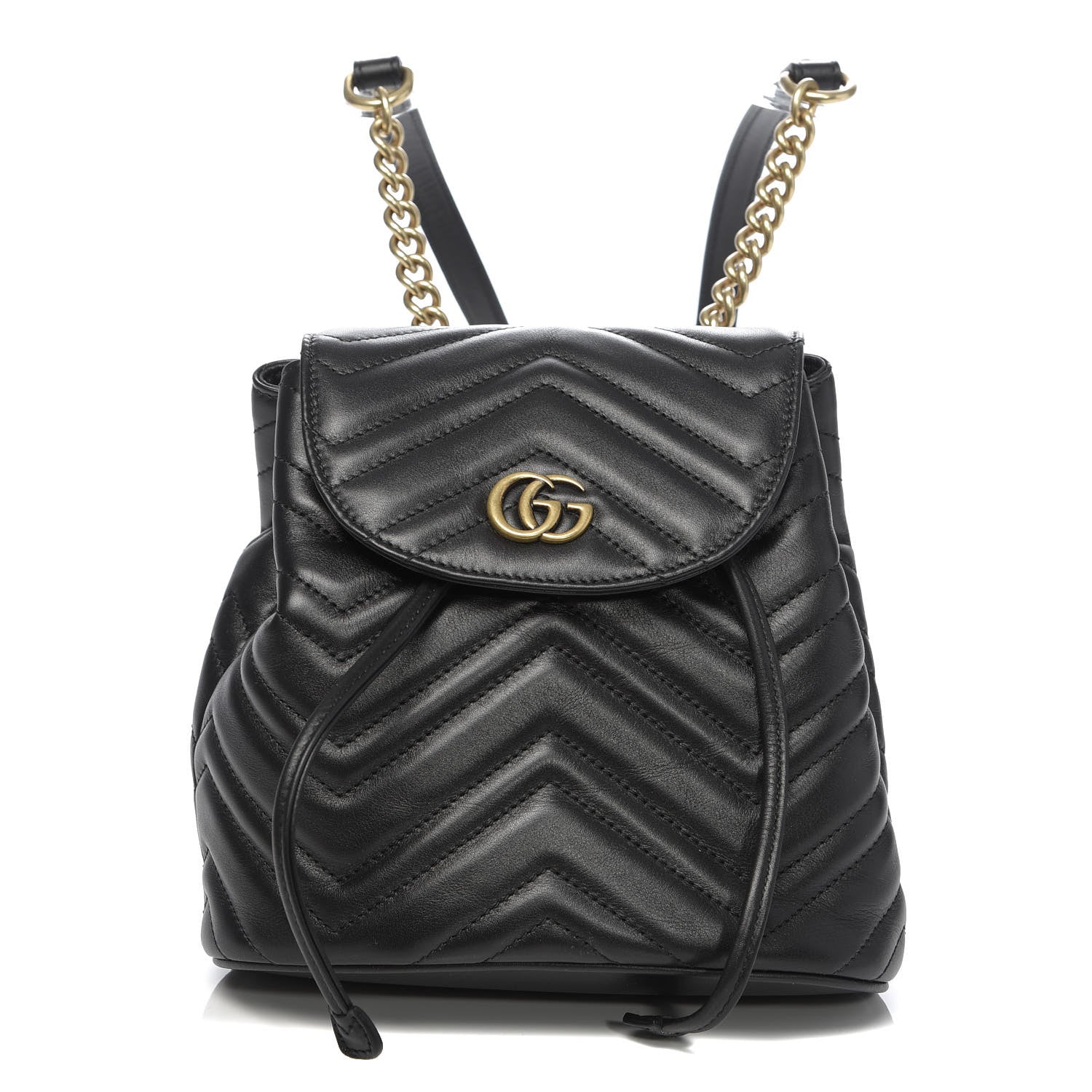 Gucci Calfskin Matelasse GG Marmont Flap Backpack Black 1 of 9