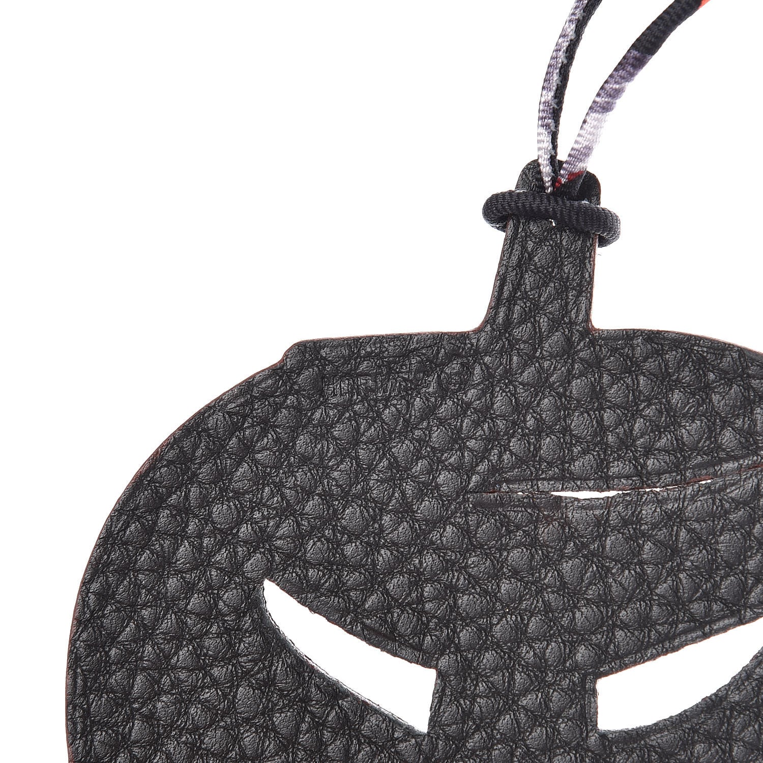 Hermes Epsom Togo Petit H Pumpkin Bag Charm Orange Black 3 of 4