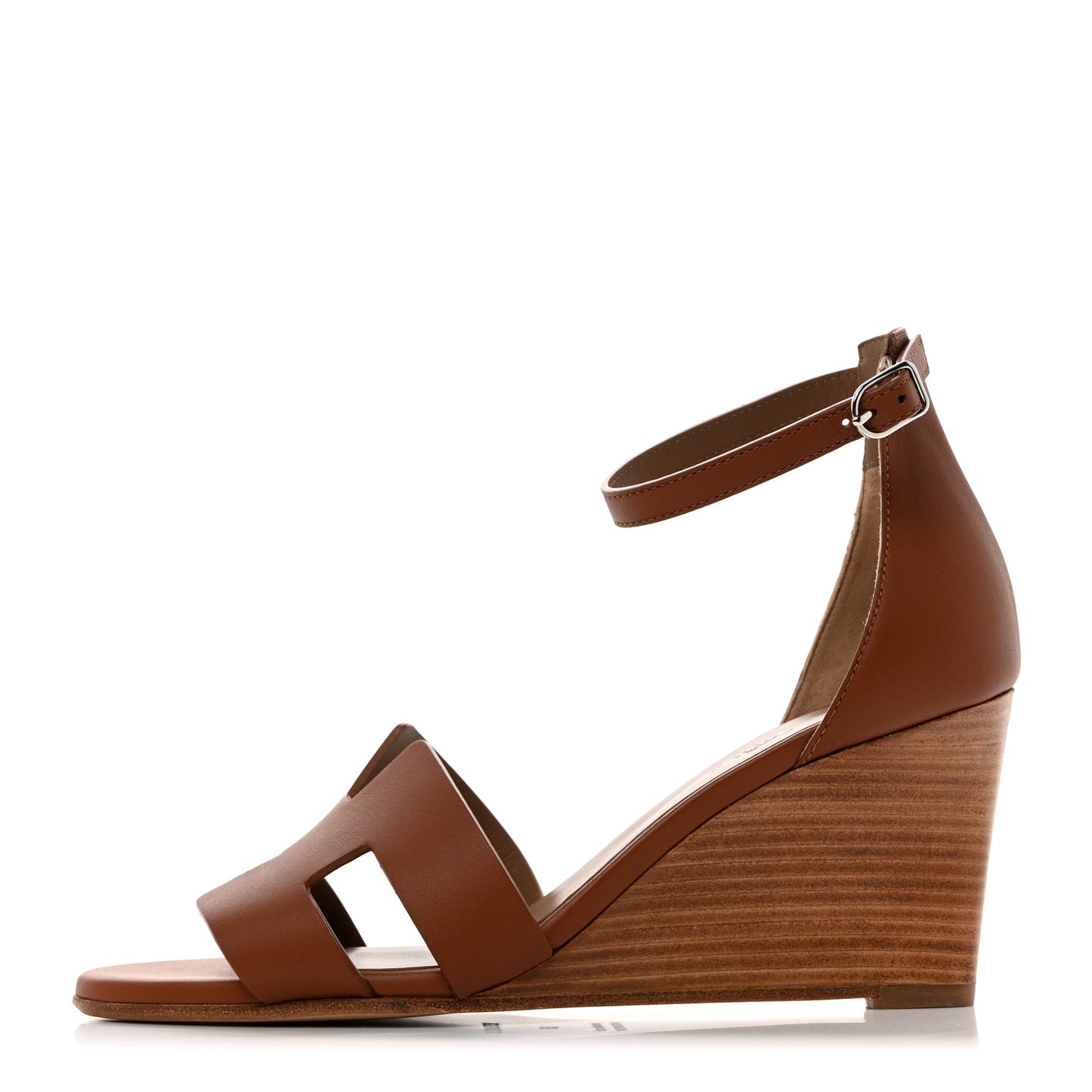Calfskin Legend Wedge Sandals 38 Gold