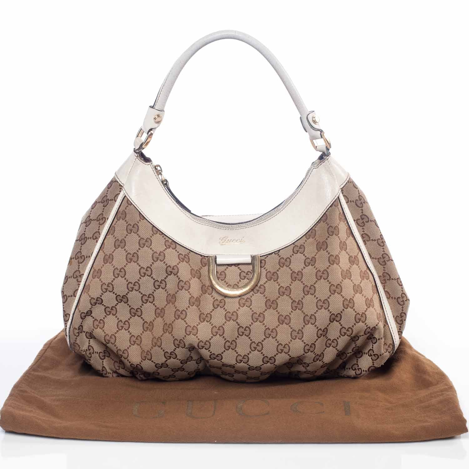Gucci Monogram D Gold Large Hobo Ivory 11 of 11