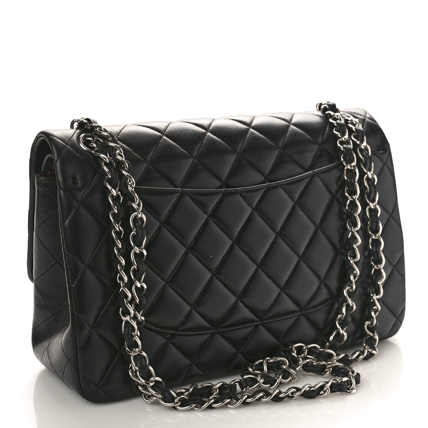 Chanel Lambskin Quilted Jumbo Double Flap Black 3 of 13