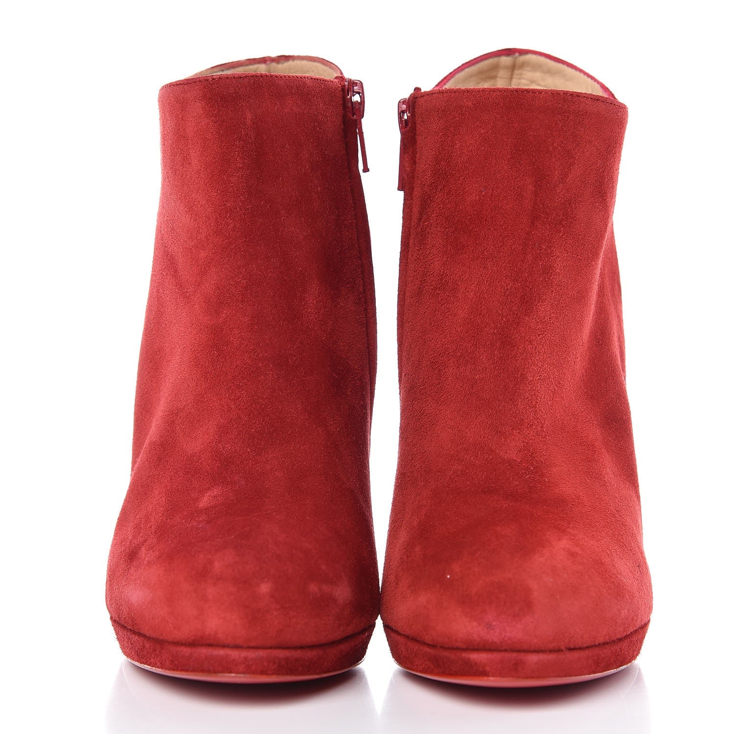 Christian Louboutin Veau Velours Bella Top 120 Ankle Boots 36.5 Carmin 2 of 10