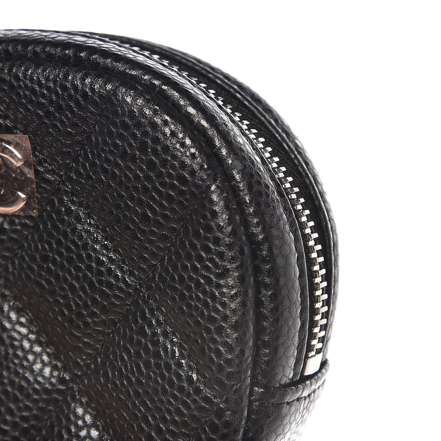 Caviar Quilted Zip Around Classic Coin Purse Black