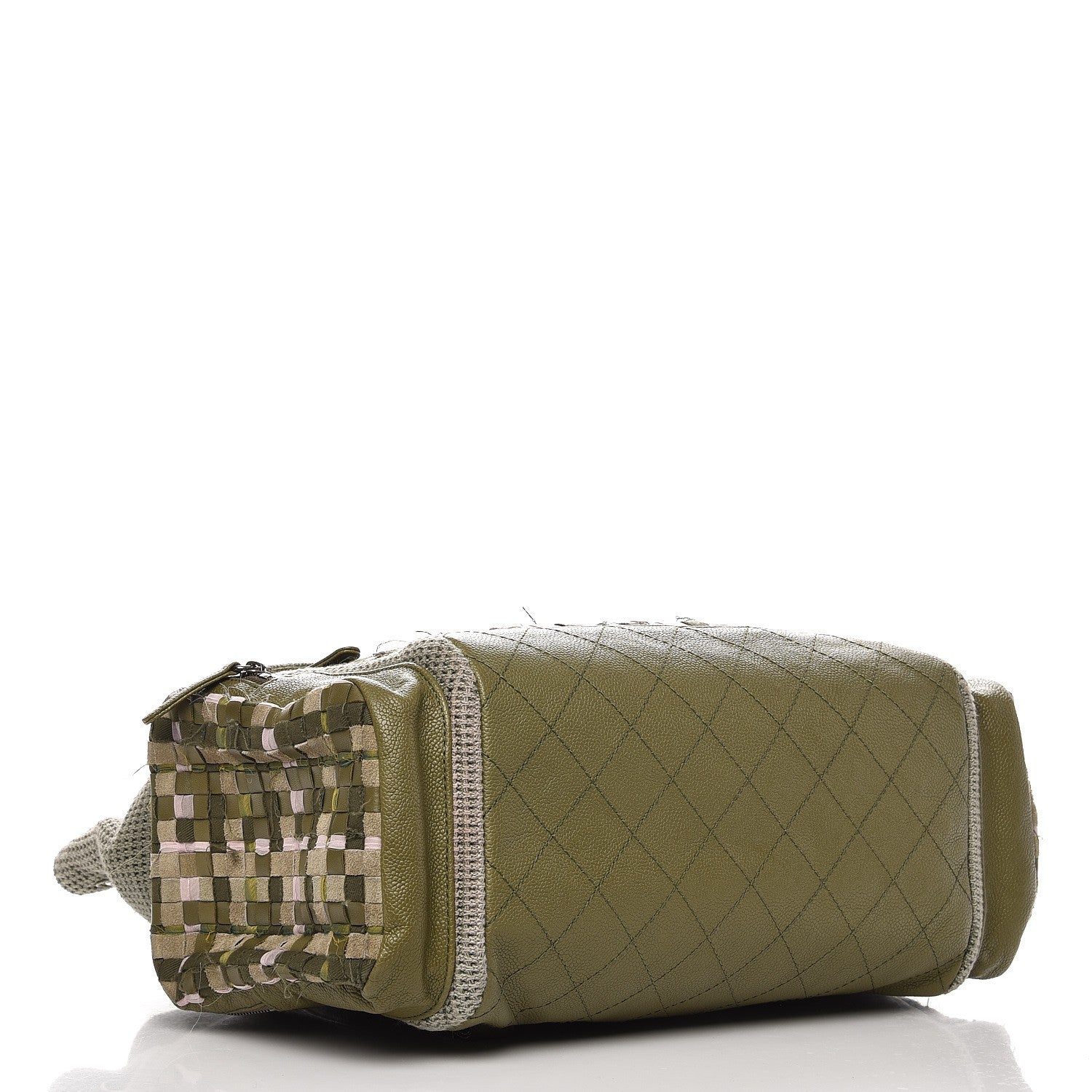 Chanel Tweed Canvas Cuba Pocket Backpack Khaki 4 of 8