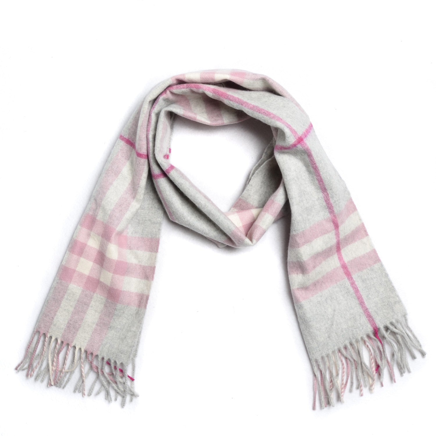 Burberry Cashmere Giant Check Scarf Grey 1 of 6