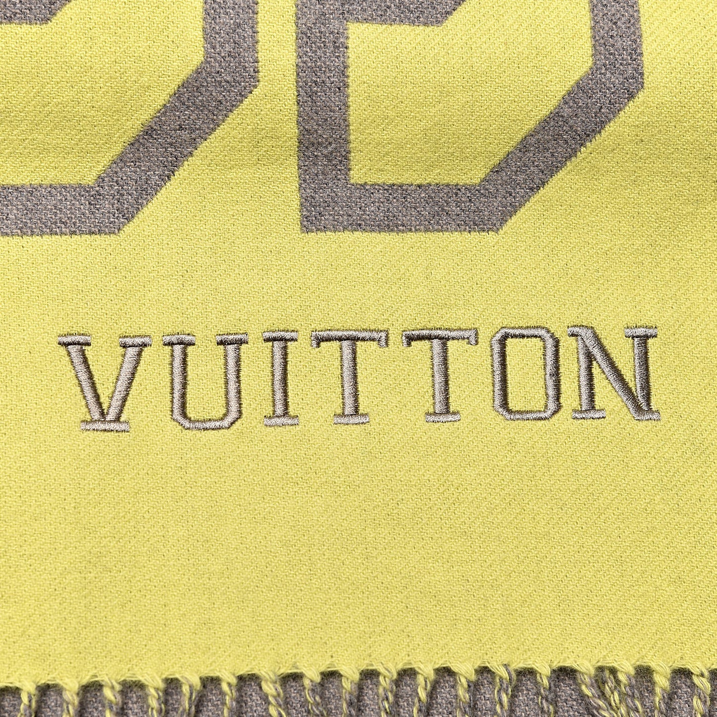 Wool Cashmere Fluo Louis City Scarf Yellow Gris