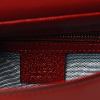 Gucci Calfskin Diagonal GG Medium Thiara Double Envelope Shoulder Bag Black Red 9 of 10
