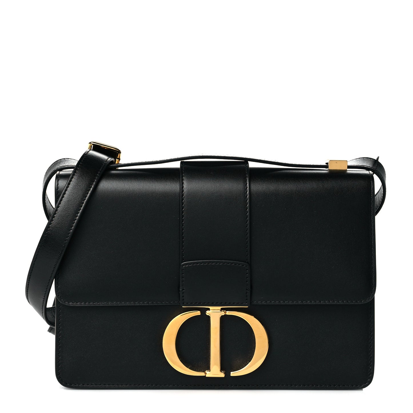 Smooth Calfskin 30 Montaigne Flap Bag Black