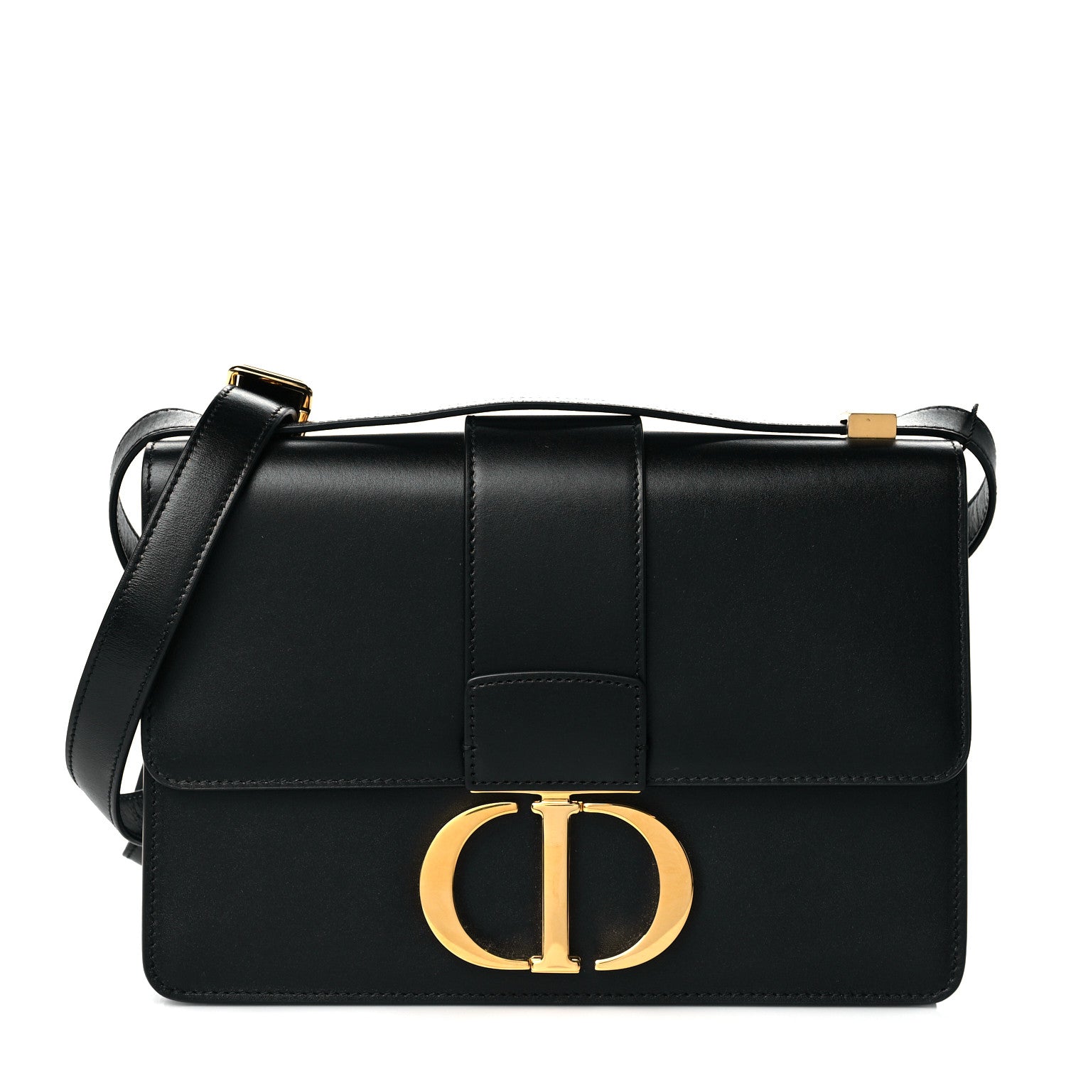 Christian Dior Smooth Calfskin 30 Montaigne Flap Bag Black 1 of 11