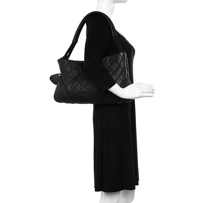 Chanel Calfskin Quilted Expandable Zip Shoulder Bag Black 2 of 10