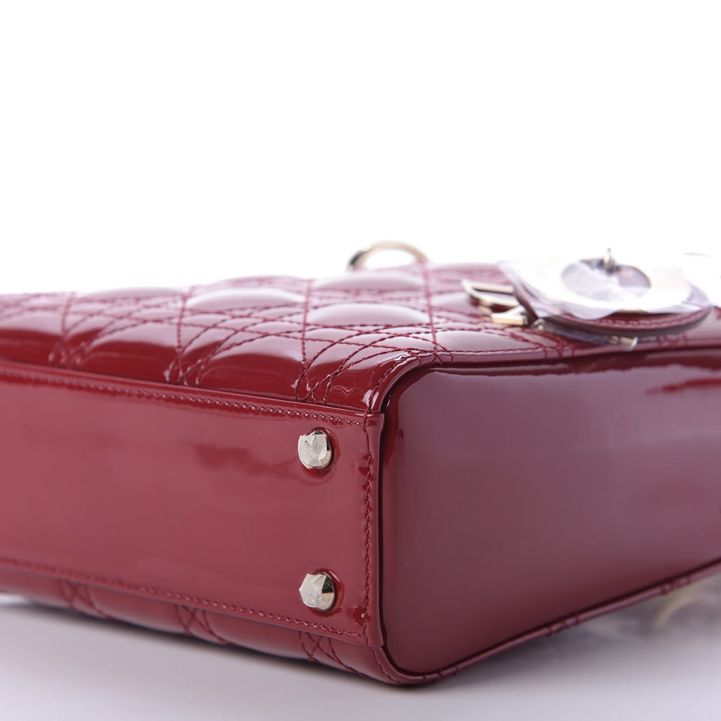 Patent Cannage Mini Lady Dior Red