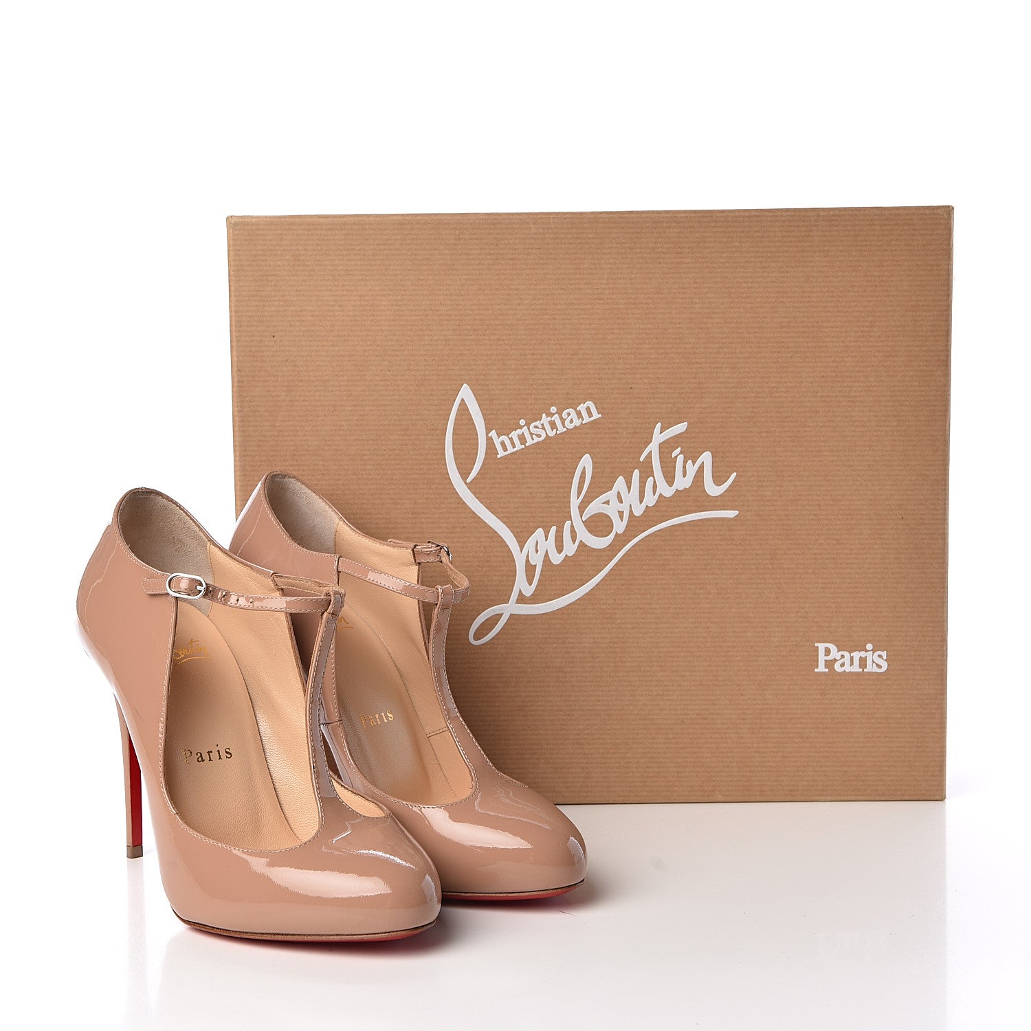 Christian Louboutin Patent Tpoppins 100 Pumps 35.5 Nude 11 of 11