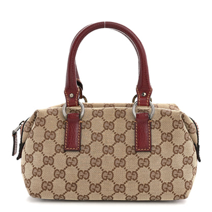 Gucci Monogram Mini Boston Handbag Red 1 of 12