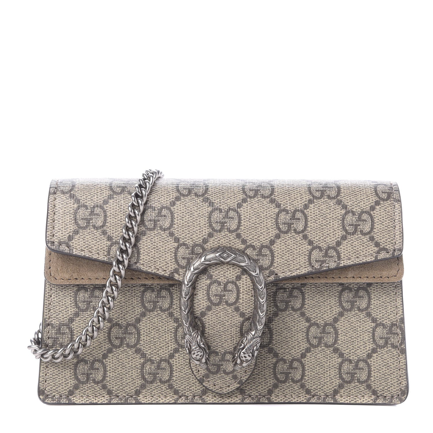 Gucci GG Supreme Monogram Super Mini Dionysus Shoulder Bag Taupe 1 of 9