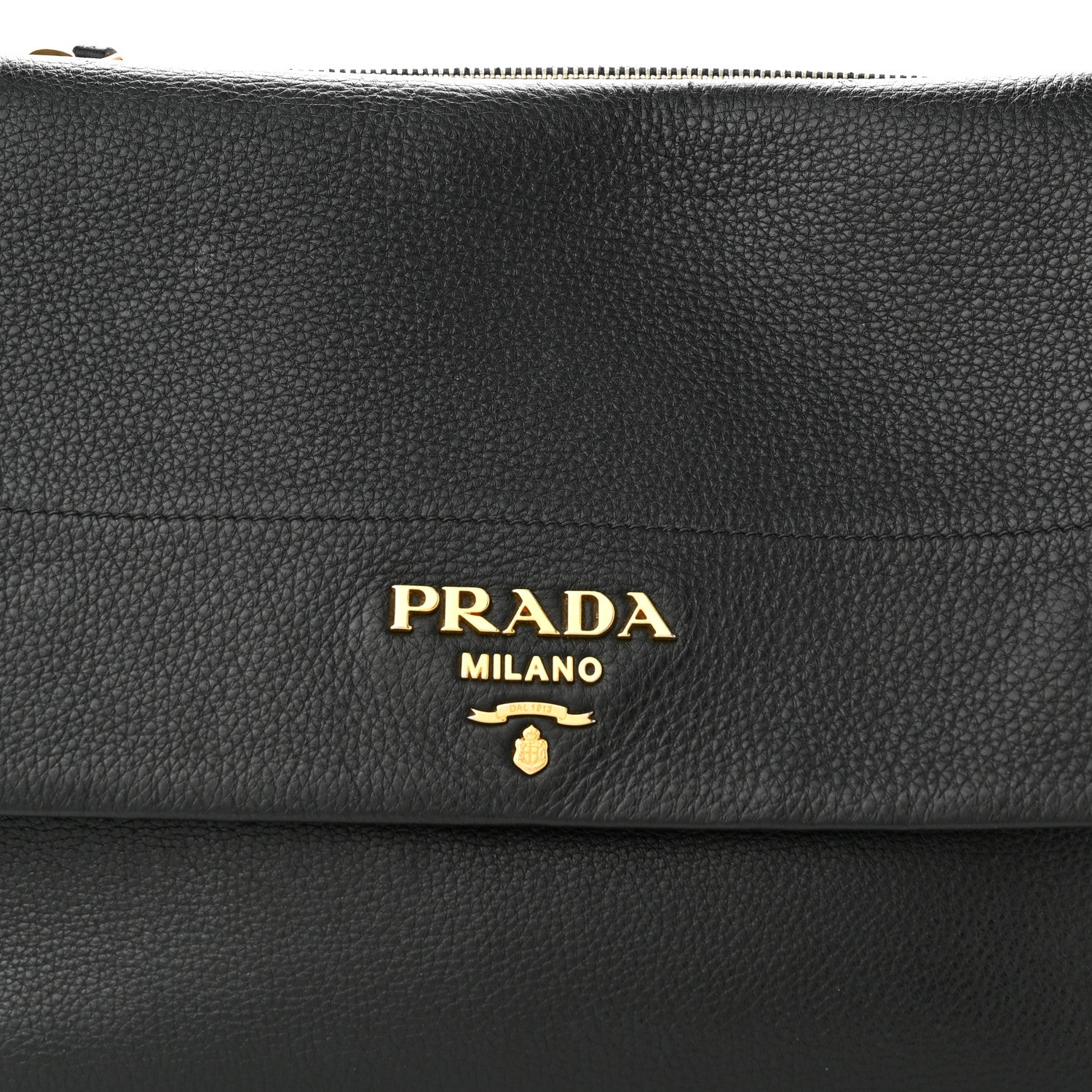 Prada Vitello Daino Flap Shoulder Bag Black 8 of 11