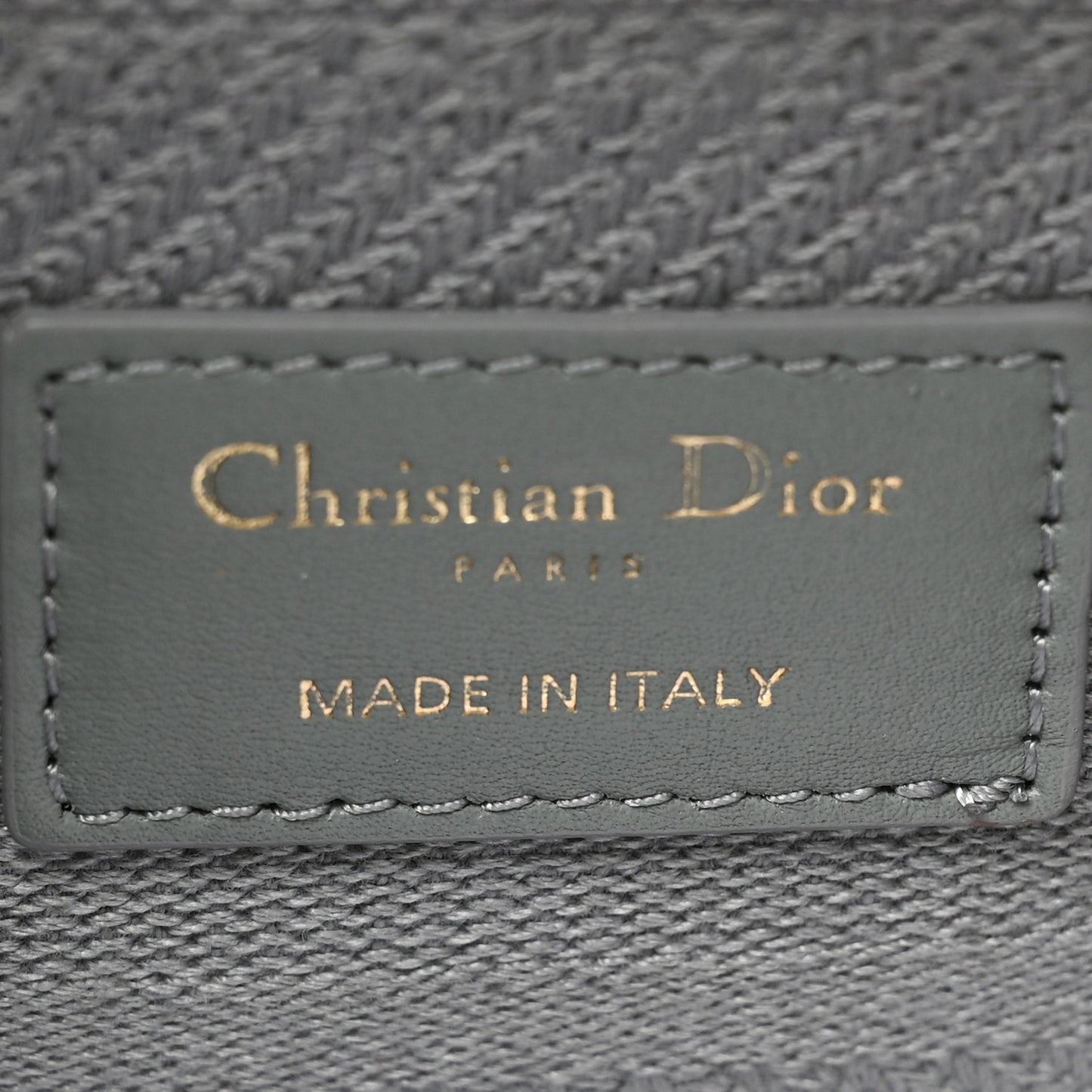 CHRISTIAN DIOR Canvas Embroidered Cannage Medium Lady D-Lite Gray