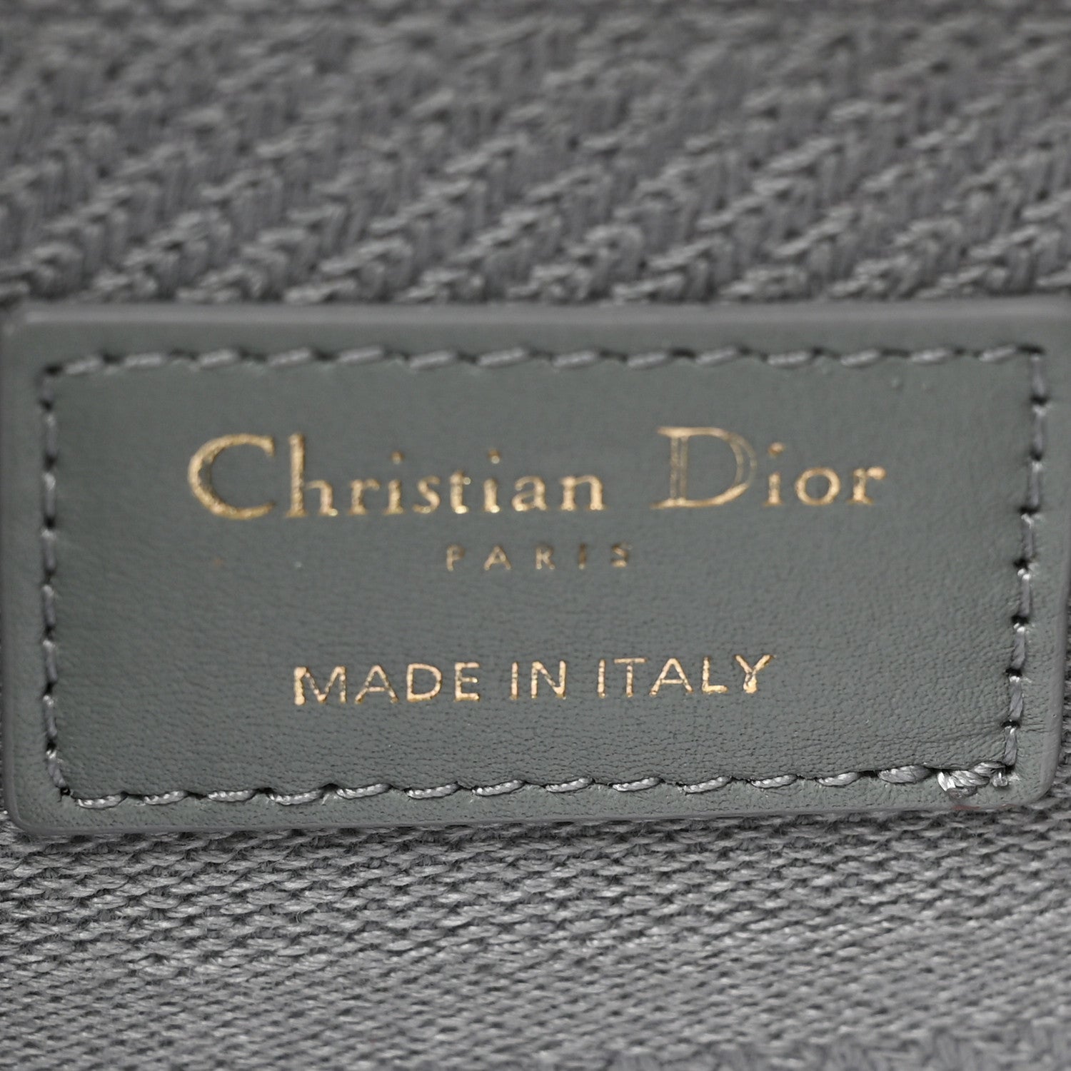 Christian Dior CHRISTIAN DIOR Canvas Embroidered Cannage Medium Lady D-Lite Gray 6 of 12