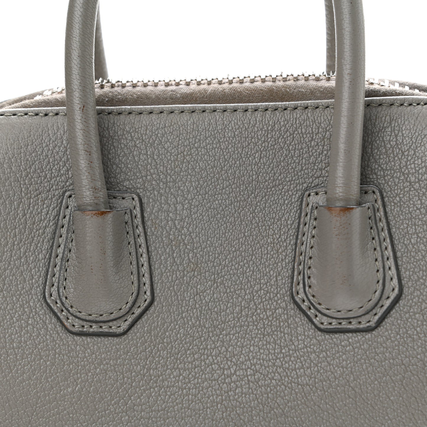 Sugar Goatskin Mini Antigona Pearl Grey