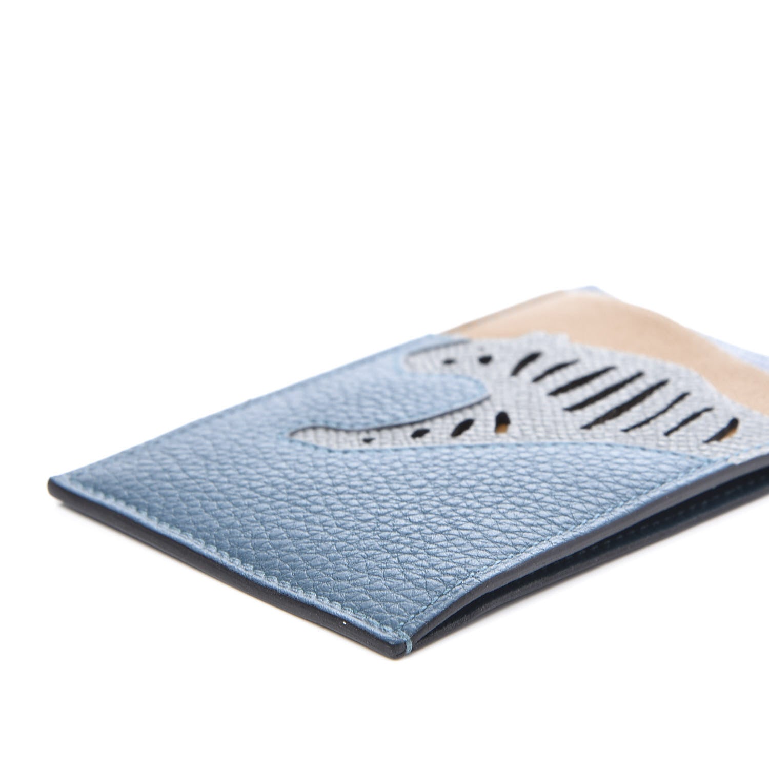 Hermes Togo Epsom Swift Mysore Rooroo 3CC Card Holder Vert Bosphore Amande Kraft Deep Bleu 6 of 8