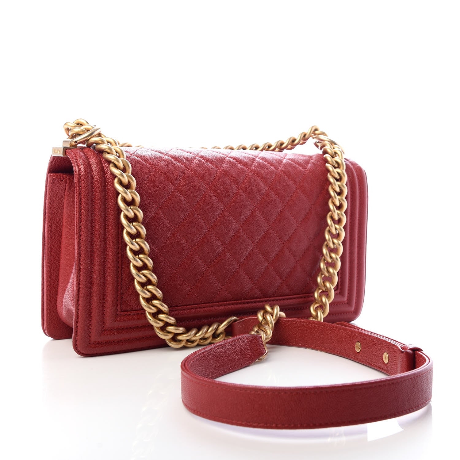 Chanel Caviar Quilted Medium Boy Flap Red 3 of 10