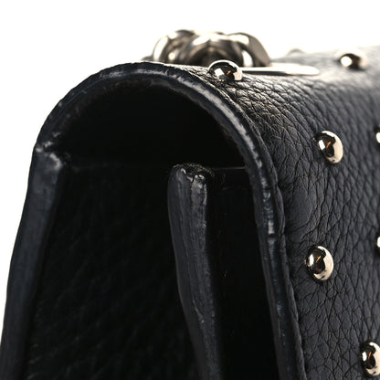 Gucci Calfskin Studded Medium Miss Bamboo Shoulder Bag Black 11 of 14