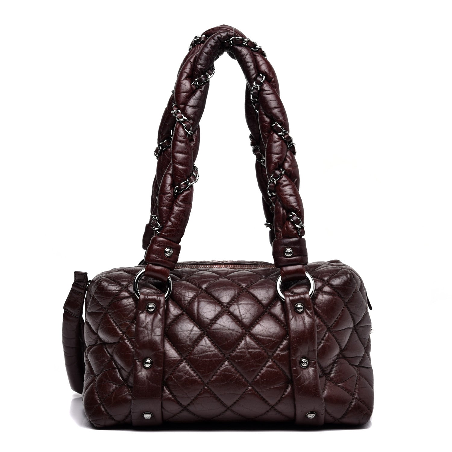Chanel Distressed Lambskin Small Lady Braid Tote Brown 1 of 11