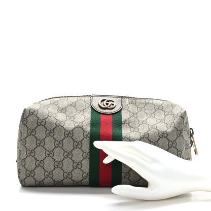 Gucci GG Supreme Monogram Web Ophidia Toiletry Case Beige 2 of 11