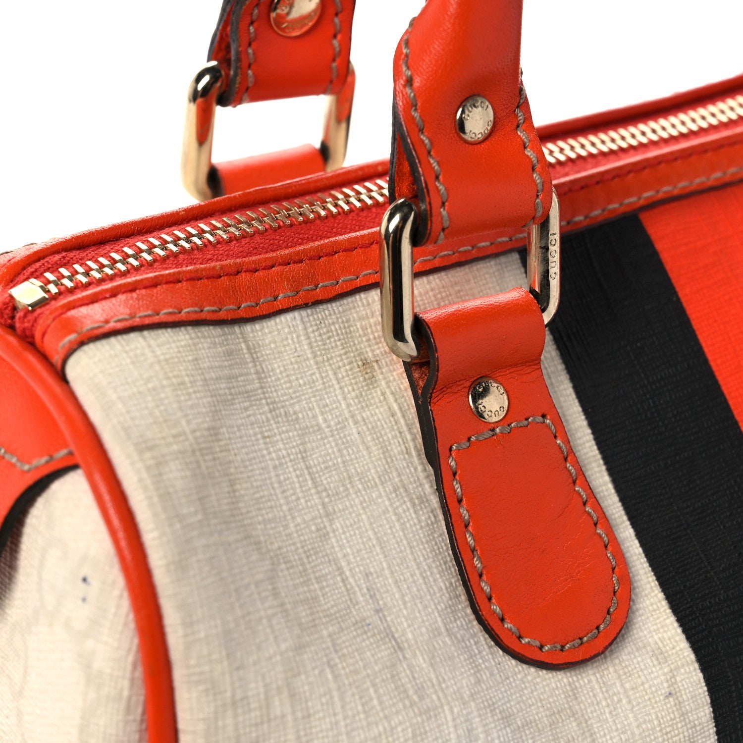 Gucci GG Plus Monogram Web Stripe Small Joy Boston Orange 13 of 22
