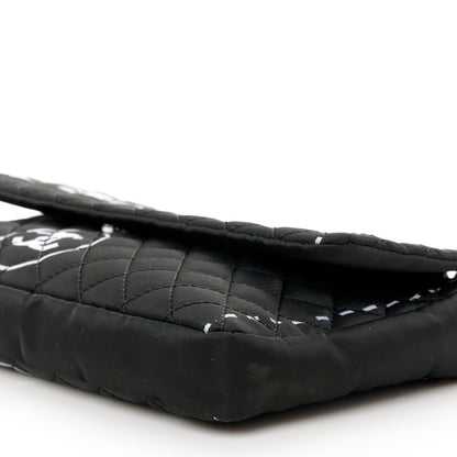 Chanel Nylon Quilted Logo Flap Black 10 of 11