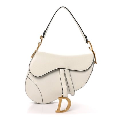 Christian Dior Grained Calfskin Saddle Bag White 1 of 11