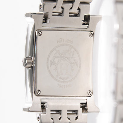 Hermes Stainless Steel Diamond Bezel 21mm Heure H Hour Quartz Watch 6 of 9