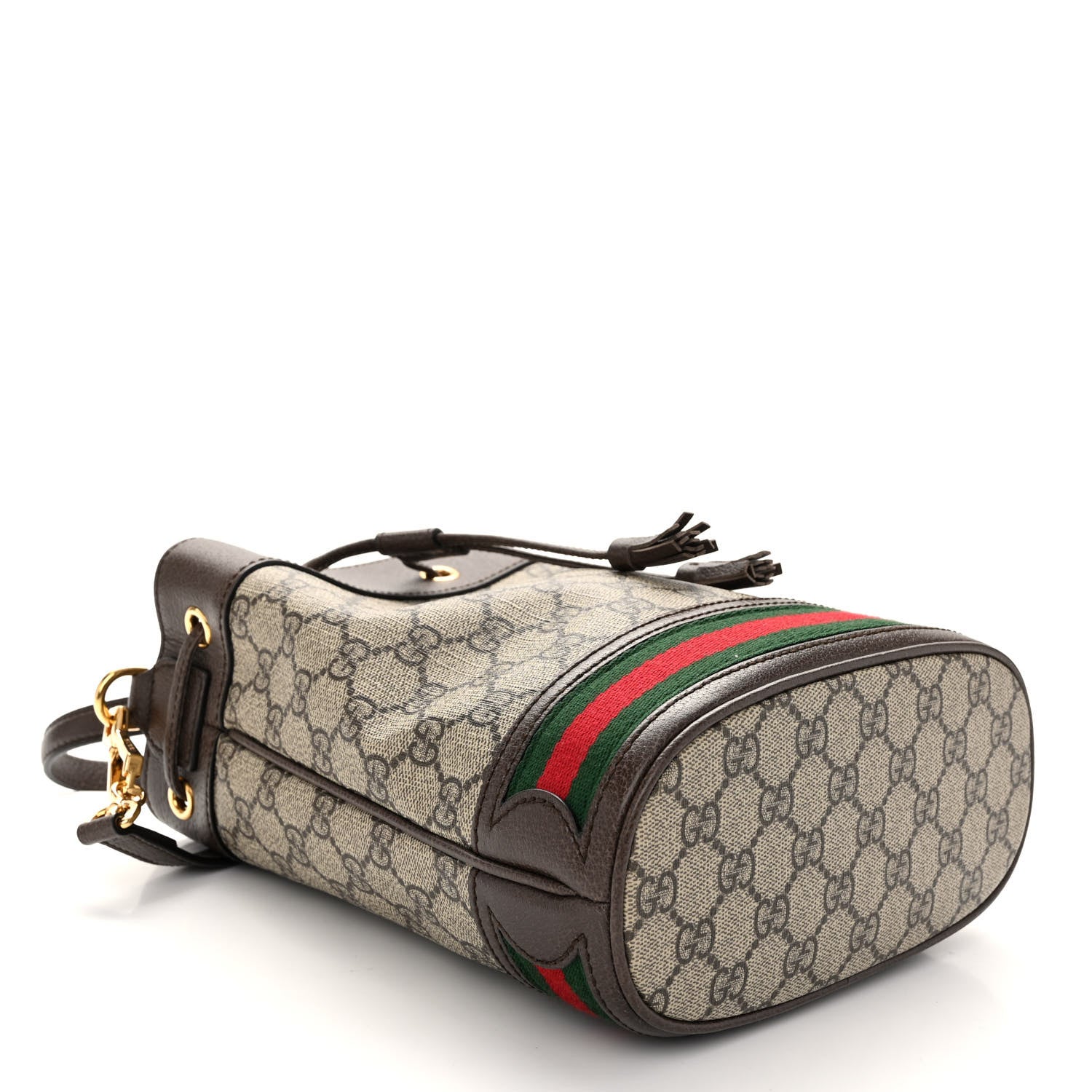 Gucci GG Supreme Monogram Web Small Ophidia Bucket Bag Brown 4 of 9