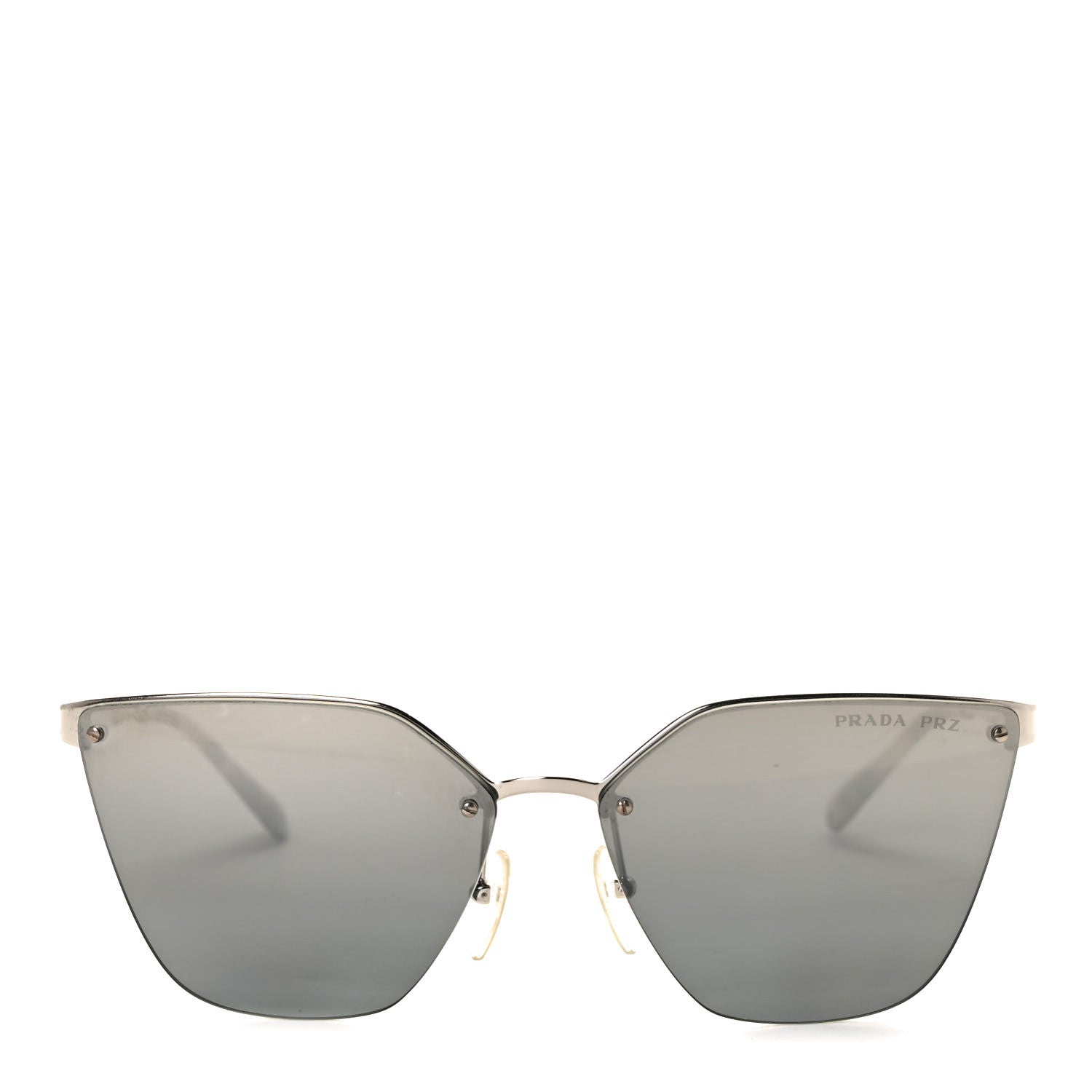 Prada Polarized Cat Eye Sunglasses SPR 68T Silver 2 of 8