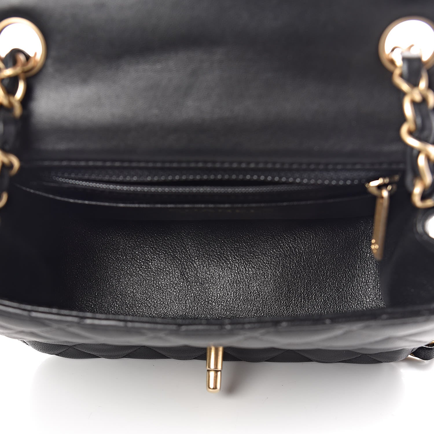 Chanel Lambskin Quilted Mini Square Flap Black 9 of 10