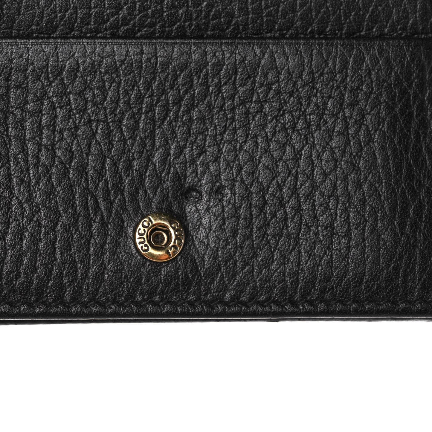 Pebbled Calfskin Butterfly Card Case Black
