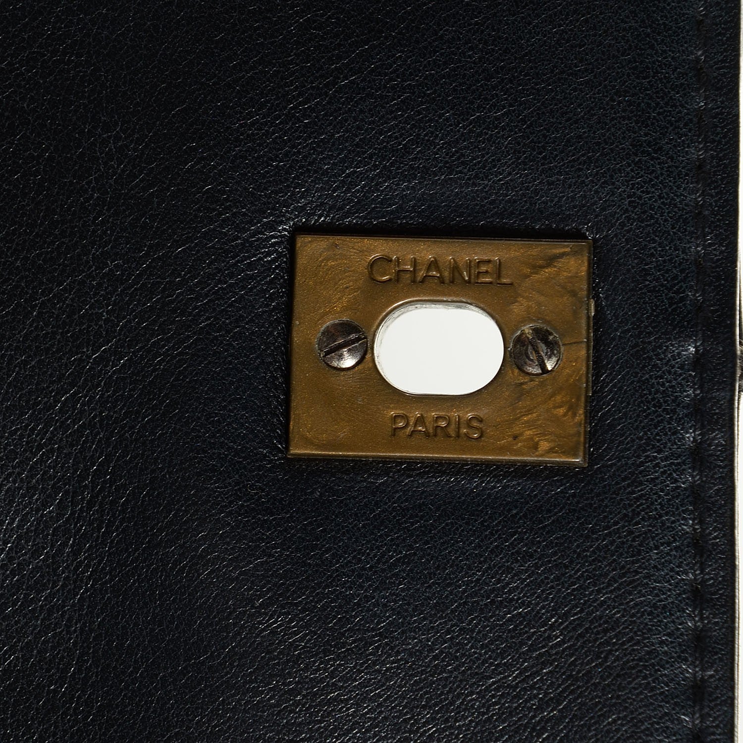 Chanel Calfskin Quilted Contrast Stitch Medium Flap Black 8 of 9