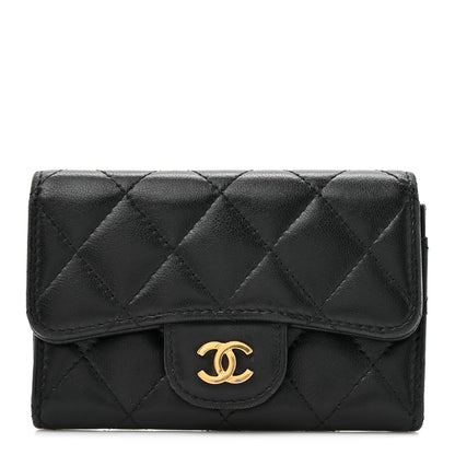 Chanel Lambskin Quilted Flap Card Holder Black 1 of 11