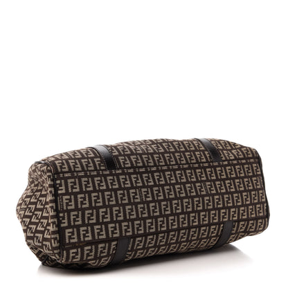 Fendi Zucchino Vitello Shoulder Bag Testa di Moro Beige 4 of 10
