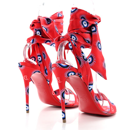 Christian Louboutin Crepe Satin Greekaba Du Desert 100 Sandal 40 Red 4 of 7